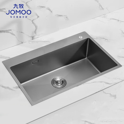九牧(JOMOO)厨房水槽手工大单槽加厚304不锈钢洗菜盆洗碗池纳米一体盆06248-CZ-1