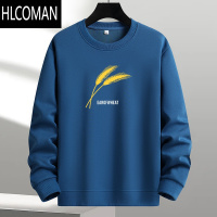HLCOMAN男士卫衣华棉加大码加绒上衣胖子圆领内搭打底款加厚T恤2024