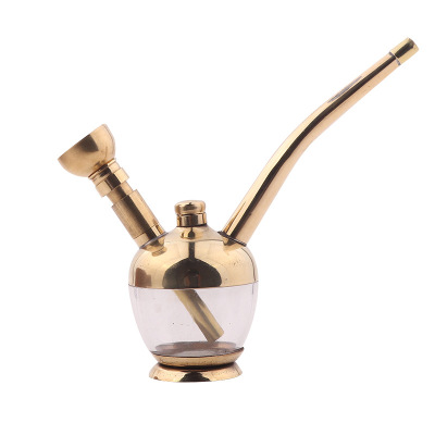 生日礼物男烟斗送爸爸礼物送老公送男朋友礼物金泰两用水过滤金属旱烟袋水烟壶过滤斗便携男士铜制水烟斗铜+亚克力两用锅铜+亚克力两用锅