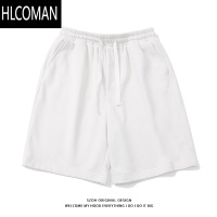 HLCOMAN国潮个性纯色运动短裤男高街夏季宽松百搭休闲抽绳阔腿青年五分裤