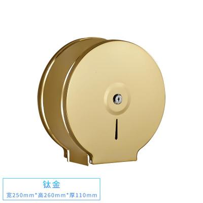 不锈钢大卷纸盒阿斯卡利(ASCARI)卫生间厕所纸巾盒大盘卷纸架防水浴室纸筒钛金