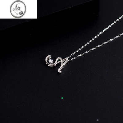 JiMiS925银银字母项链女士2023新款高级感轻奢小众姓氏定制锁骨链