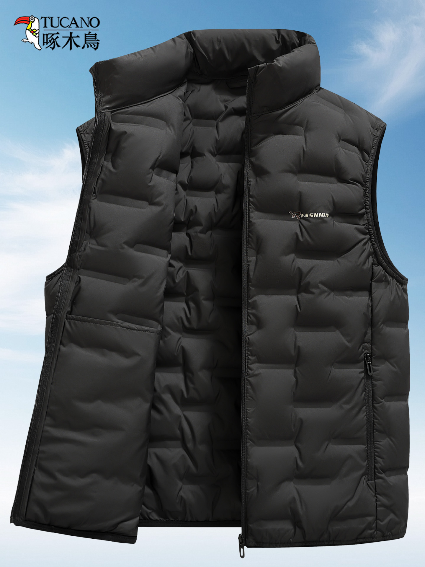 啄木鸟男士羽绒马甲外套冬季新款加厚保暖羽绒内胆背心防寒羽绒服