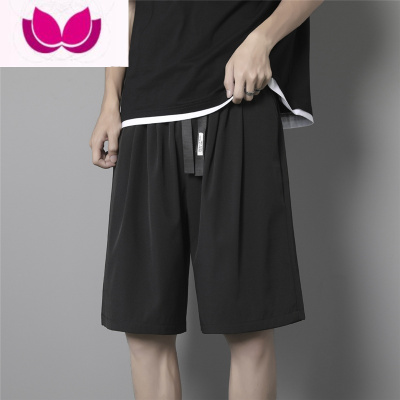 七斓夏季薄款运动冰丝短裤男士潮牌五分休闲裤沙滩篮球速干男生男裤子