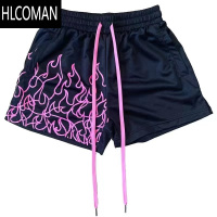 HLCOMAN美式潮牌印花短裤男篮球透气速干跑步休闲裤三分裤不过膝宽松球裤