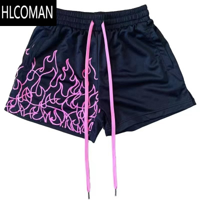 HLCOMAN美式潮牌印花短裤男篮球透气速干跑步休闲裤三分裤不过膝宽松球裤