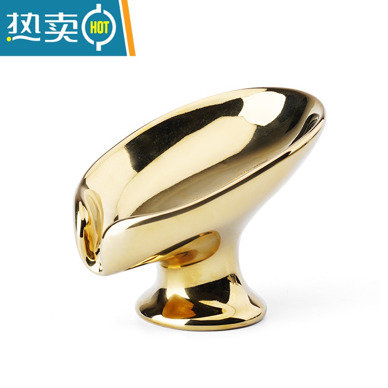 敬平轻奢香皂盒沥水肥皂盒简约家用收纳置物架免打孔镀银ins创意皂碟 电镀金