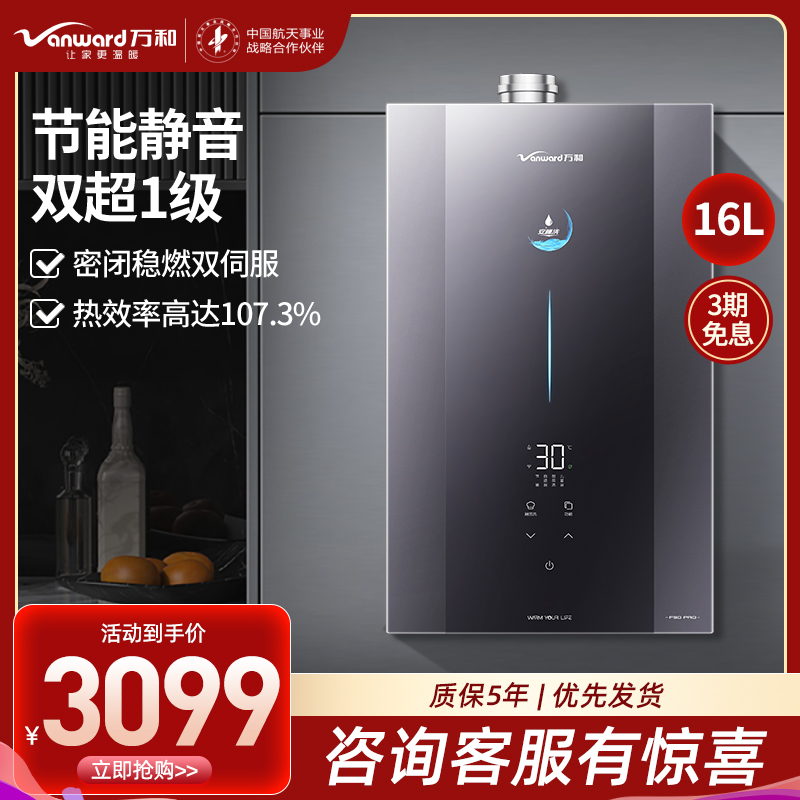 万和安睡洗 LS9PRO一级能效 燃气热水器16升零冷水 TSI增压瀑布浴 超一级能效 安睡洗2.0 LS9DPro