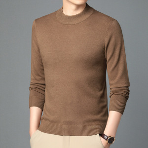 羊毛衫(40支精仿羊毛)秋冬新款男士半高领保暖纯色加厚毛衣男_