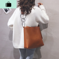 韩版包包女包新款2020大容量纯色托特包时尚圆环百搭单肩斜挎包潮NEW LAKE女士单肩包