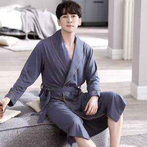 睡袍男高级感睡衣秋冬季浴袍莫代尔长袖家居服宽松加大码休闲晨袍