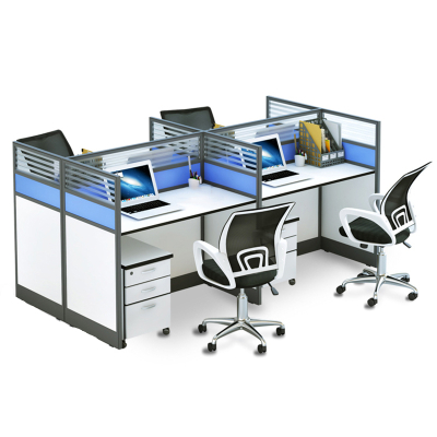 易企采 办公家具屏风办公桌职员桌员工桌员工位工作位电脑桌卡座王字型4人位 四人位