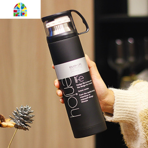 保温杯男女士学生便携不锈钢水杯子大容量韩版情侣茶杯瓶刻字定制 FENGHOU H2O白色