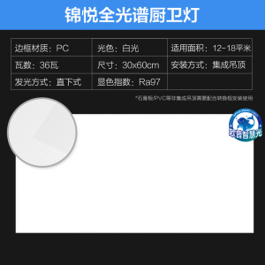 欧普照明集成吊顶厨房卫生间照明平板全光谱智慧光抑菌二级能效节能更亮