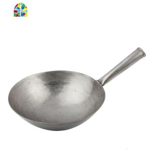 手打小铁锅纯铁炒菜锅小号炒锅24CM 26CM 28CM锅锅手打锅 FENGHOU 木柄手打小铁锅26CM带盖