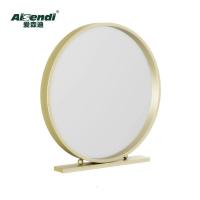 森美人化妆镜子简约创意北欧铁艺金色圆形卧室梳妆镜桌面镜公主台式镜