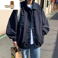 YANXU设计感拼接夹克男秋季2023新款街头美式潮牌痞帅宽松休闲防水外套