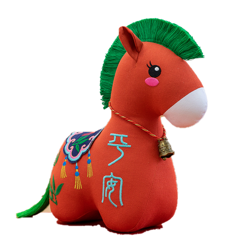 锦瑞星马年公仔挂饰摆件 挂绳16cm 个