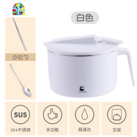 封后304不锈钢保温饭盒便当盒上班族带盖碗学生单个圆形成人饭缸便携 [小鸡餐杯]白色大号-1000+600ML(不含餐具