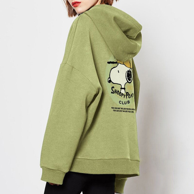[1折价46.9元,叠加优惠券]唐狮 | 连帽卫衣女秋装新款史努比联名印花时尚百搭加绒加厚上衣