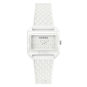 GUESS女表欧美风石英白盘环保尼龙表壳硅胶表带防溅水简约轻便时尚手表 White