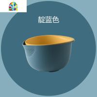 双层洗菜盆镂空洗水果篮果蔬菜筐厨房家用水果盆果盘菜篮子 FENGHOU 靛蓝色洗菜篮洗菜篮