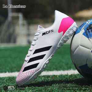 La Chessiers户外足球鞋碎钉tf男女儿童小学生青少年成人ag长钉防滑训练鞋情侣鞋大码 粉色【碎钉】 36码