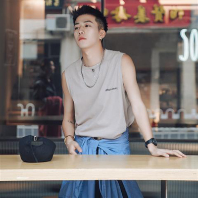 夏季宽松坎肩背心男港风oversize无袖t恤薄款韩版运动男生上衣服运动背心杏色臻依缘