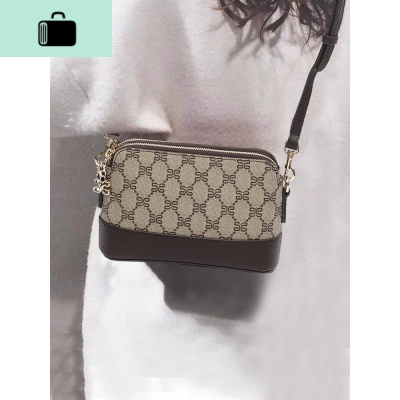 斜挎小包包女2020夏季新款休闲百搭双拉链单肩包配皮气质贝壳包NEW LAKE女斜挎包