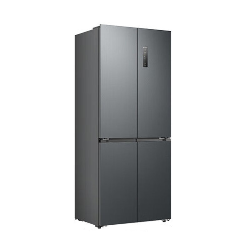 美菱无忧嵌450十字四门双开门家用59.9超薄平嵌双系统大冷冻力变频节能一级能效风冷无霜冰箱BCD-450WP9CZX灰