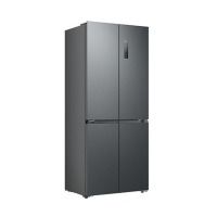 美菱无忧嵌450十字四门双开门家用59.9超薄平嵌双系统大冷冻力变频节能一级能效风冷无霜冰箱BCD-450WP9CZX灰