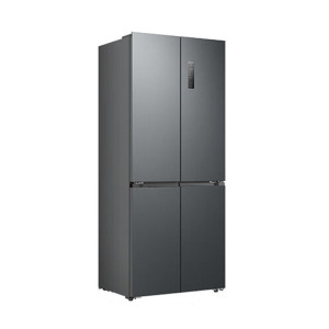 美菱无忧嵌450十字四门双开门家用59.9超薄平嵌双系统大冷冻力变频节能一级能效风冷无霜冰箱BCD-450WP9CZX灰