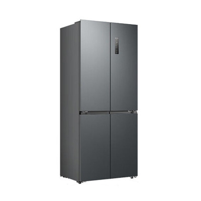 美菱无忧嵌450十字四门双开门家用59.9超薄平嵌双系统大冷冻力变频节能一级能效风冷无霜冰箱BCD-450WP9CZX灰