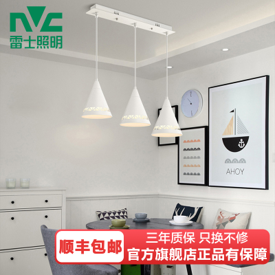 雷士照明三头餐吊灯现代简约创意个性饭厅灯北欧极简风中山灯具