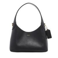 COACH女式经典黑皮单肩包金属装饰大容量斜挎包