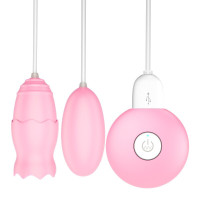 久爱(Jiuai)震动棒女用自嗨玩多频震动充电舔吸舌头sm快感成人情趣性用品 蜜蛋双跳粉色(充电款)