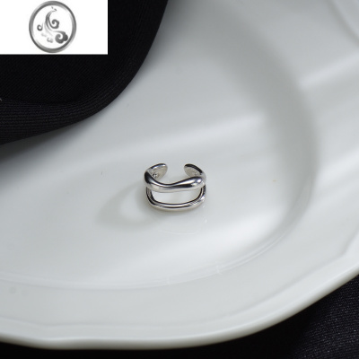 JiMi925银银耳夹女无耳洞日韩极简风耳环2023年新款潮素圈耳骨夹耳饰