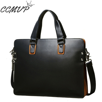 CCMVP品牌自营质量保证-CCMVP男士手提包横款真皮男包商务单肩包牛皮休闲公文电脑大包包