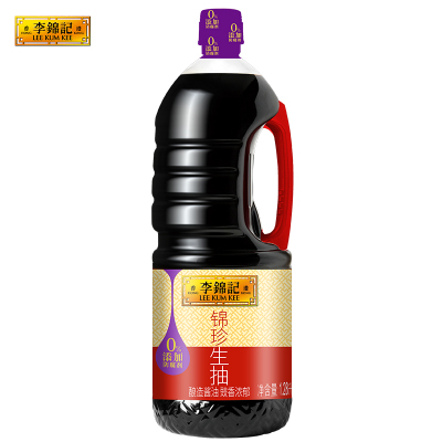 李锦记锦珍生抽1.28L/瓶生抽零添加防腐黄豆酿造剂凉拌炒菜蘸点酱油