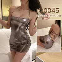 九里晴川内衣睡裙性感银色连衣裙女美背修身免脱调味成人用品 Q0045 均码