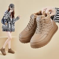 冬季小加绒白鞋新款韩版ins潮女学生保暖增高板鞋休闲鞋