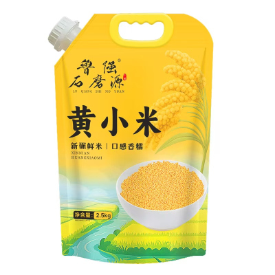 鲁强石磨源 石碾小米 5斤 酥田袋装