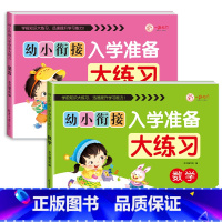 语言+数学[2本156页] [正版]幼小衔接入学准备大练习试卷测试卷 幼升小衔接练习册数学+拼音练习题 大班一日一练幼儿