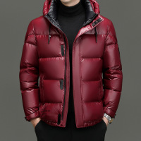 简欧冬季新款男士羽绒服加厚短款连帽黑金羽绒服青年户外羽绒外套