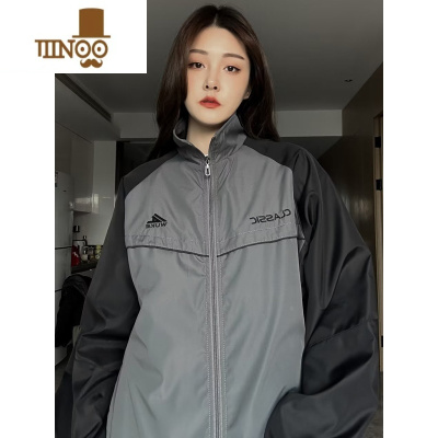 YANXU美式复古新款潮流百搭休闲夹克2023潮牌港风宽松冲锋衣外套