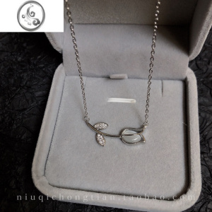 JiMi郁金香项链女夏轻奢小众高级感S925银银玉髓锁骨链送闺蜜生日礼物