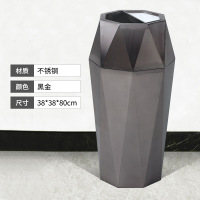 商用垃圾桶不锈钢创意带烟灰缸酒店大堂会所电梯口走廊过道烟灰桶 高档黑金-大号