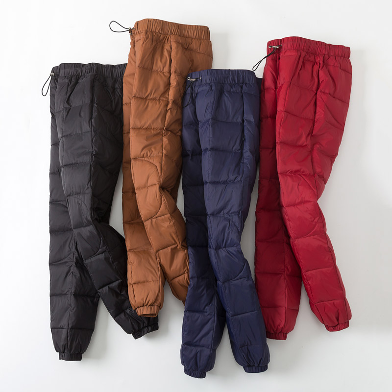 冬季羽绒棉裤女外穿显瘦修身休闲运动裤高腰加厚保暖时尚棉裤小脚