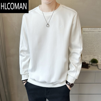 HLCOMAN美式圆领长袖卫衣男2024新款高端潮牌时尚t恤休闲上衣服