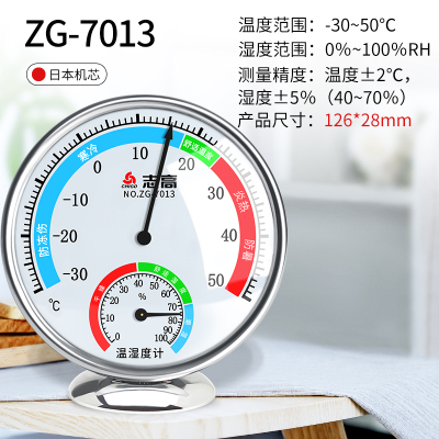 志高(CHIGO)温度计室内高精度精准温湿度计家用干湿婴儿房温度表台式白色-五年质保-带底座